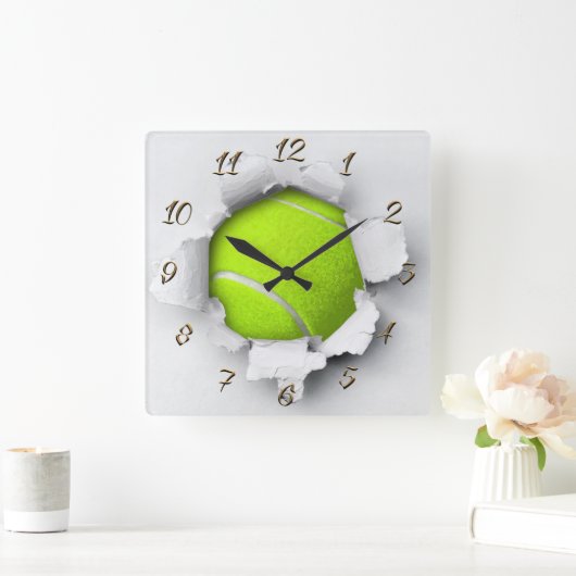 Horloge Carrée Balle de tennis (Maison)