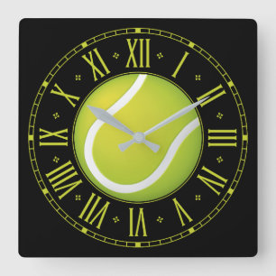 Horloge Carrée Balle de tennis cool Time for sports