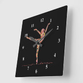 Horloge Carrée Ballerina jolie fille dansant ballon (Angle)