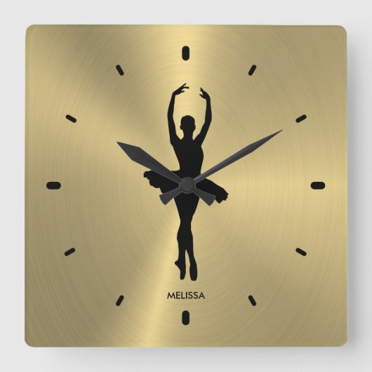 Horloge Carrée Ballet Dancer Silhouette (Recto)