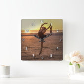 Horloge Carrée Ballet sur l'horloge de plage (Maison)