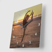 Horloge Carrée Ballet sur l'horloge de plage (Angle)