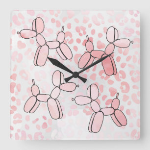 Horloge Carrée Balloon Dog Pattern