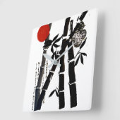 Horloge Carrée Bambou (Angle)