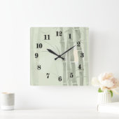 Horloge Carrée Bambou vert (Maison)