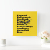 Horloge Carrée Banana Pancake Trail / Circuit (Maison)