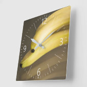 Horloge Carrée Bananes (Angle)