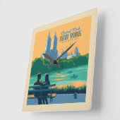 Horloge Carrée Banc de New York Central Park (Angle)