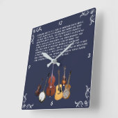 HORLOGE CARRÉE BANDE BLUEGRAS (Angle)