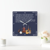 HORLOGE CARRÉE BANDE BLUEGRAS (Maison)