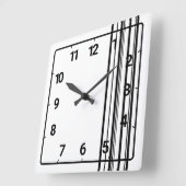 Horloge Carrée Bandes noires (Angle)