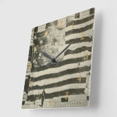 Horloge Carrée Bannière étoilée : drapeau américain à l'écran (Angle)