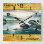 Horloge Carrée Baptême de Jésus-Christ par Jean (Recto)