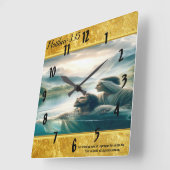 Horloge Carrée Baptême de Jésus-Christ par Jean (Angle)