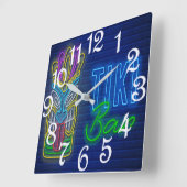 Horloge Carrée Bar Tiki   (Angle)