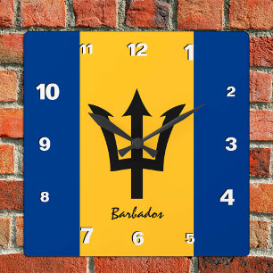 Horloge Carrée Barbados Clock, maison patriotique, Barbados Flag