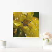 Horloge Carrée Barbe de fer jaune (Maison)