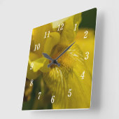 Horloge Carrée Barbe de fer jaune (Angle)