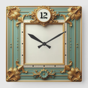 Horloge Carrée Baroque élégant