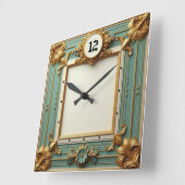 Horloge Carrée Baroque élégant (Angle)