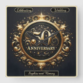 Horloge Carrée Baroque Or : Conception pour la célébration des 50 (Recto)