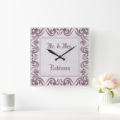 Horloge Carrée Baroque style grunge frame. text. (Maison)