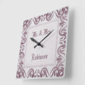 Horloge Carrée Baroque style grunge frame. text. (Angle)