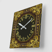Horloge Carrée Baroque vintage (Angle)