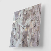 Horloge Carrée Barque d'arbre (Angle)