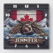 Horloge Carrée Barrage de l'édifice du castor canadien près des m (Recto)