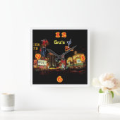 Horloge Carrée Barre d'accueil Neon Vegas personnalisée (Maison)