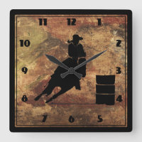 Barrel Racing Girl Silhouette on a Grunge Texture