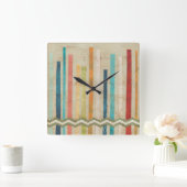 Horloge Carrée barrières 2-Up de papier IV (Maison)