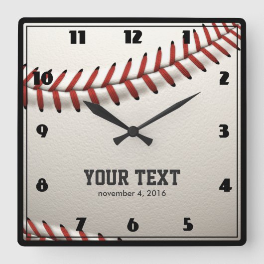 Horloge Carrée Baseball (Recto)