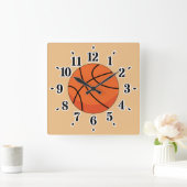 Horloge Carrée Basket-ball (Maison)