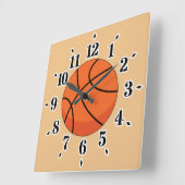 Horloge Carrée Basket-ball (Angle)