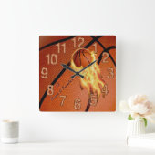 Horloge Carrée Basket-ball senior Toxits Clock with NAME and NUMB (Maison)