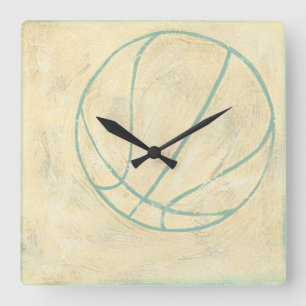 Horloge Carrée Basket bleu par Chariklia Zarris