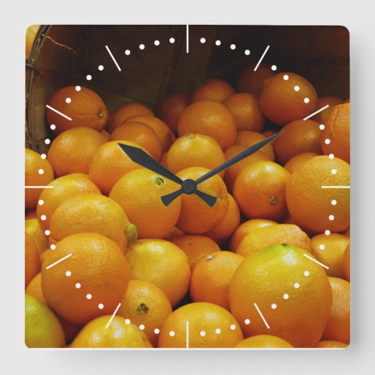 Horloge Carrée Basque Full of Oranges Square Wall Clock (Recto)