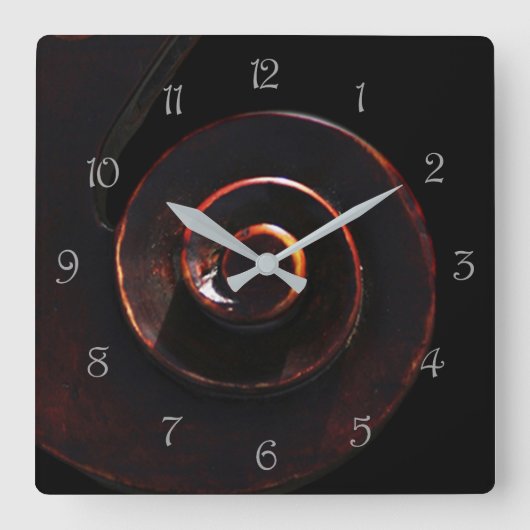 Horloge Carrée Bass 2 Grey Script Numbers (Recto)