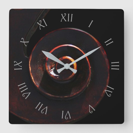 Horloge Carrée Bass 2 Grey Script Roman Numbers (Recto)