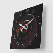 Horloge Carrée Bass 2 Grey Script Roman Numbers (Angle)