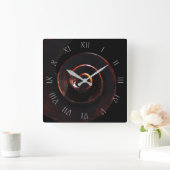 Horloge Carrée Bass 2 Grey Script Roman Numbers (Maison)