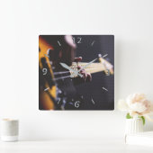 Horloge Carrée Bass Player Basse musique guitare (Maison)