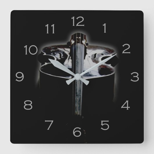 Horloge Carrée Basse 1 Gris Numéros wccnm (Recto)