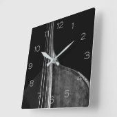 Horloge Carrée Basse 5 chiffres gris WC (Angle)