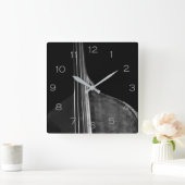 Horloge Carrée Basse 5 chiffres gris WC (Maison)