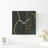 Horloge Carrée Basse guitariste cadeau (Maison)