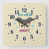 Horloge Carrée Bat Craving Lollipops (Recto)