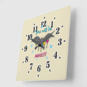 Horloge Carrée Bat Craving Lollipops (Angle)